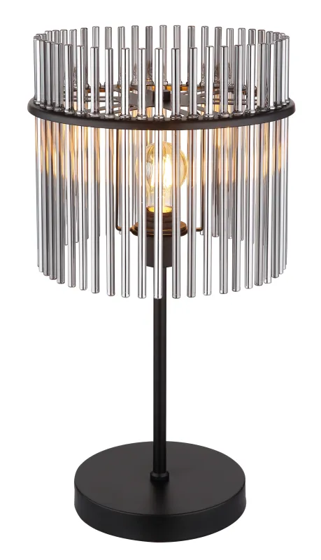 Gorley 55cm Noir lampe de table De Globo Lighting - Med sitt genomt&auml;nkta utf&ouml;rande och h&ouml;gkvalitativa material sm&auml;lter Gorley harmoniskt in i moderna inredningsstilar och ger varje rum en stilfull touch.