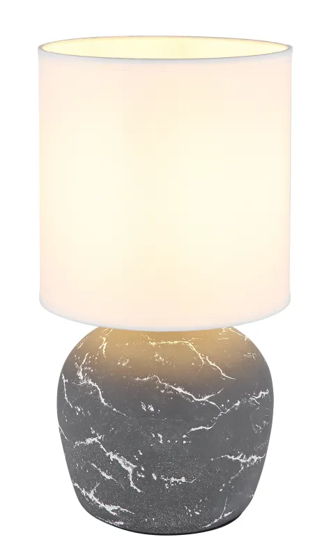 Marble 30cm Gris lampe de table De Globo Lighting - Marble &auml;r b&aring;de en funktionell belysning och en stilfull inredningsdetalj som ger ditt hem en elegant touch.