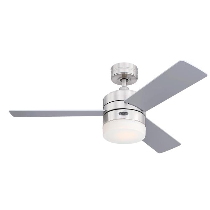Alta Vista Ø105 Chrome De Westinghouse - Le ventilateur de plafond Alta Vista offre un style moderne et des performances écoénergétiques avec un diamètre de 105 cm.