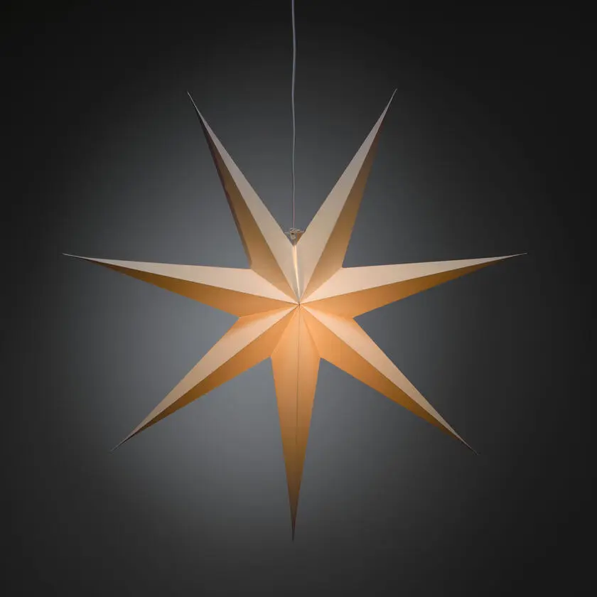 Étoile En Papier Ø78 Blanc De Konstsmide - Avec son design &eacute;l&eacute;gant et sa lumi&egrave;re douce, il cr&eacute;e une atmosph&egrave;re de No&euml;l calme et chaleureuse.