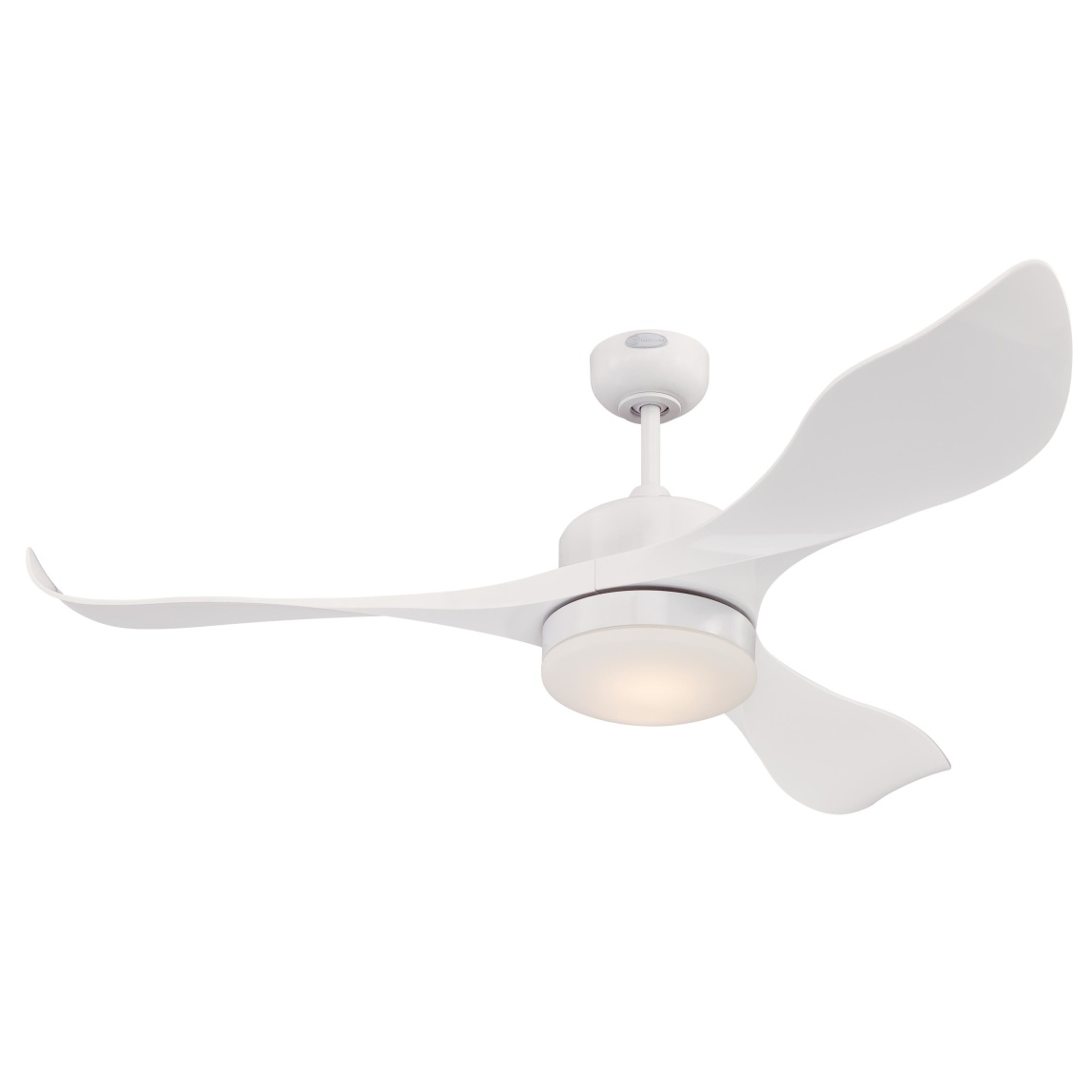 Pierre Ø132 Blanc De Westinghouse - Le ventilateur de plafond Pierre avec source lumineuse LED à intensité variable et finition blanche est une solution moderne et élégante pour les chambres et les salons.