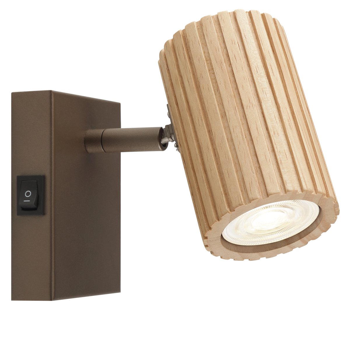 Lakewood 17cm Brun lampe de lecture De Brilliant - Sa t&ecirc;te orientable permet de diriger la lumi&egrave;re facilement, en l'inclinant vers le haut, le bas et sur les c&ocirc;t&eacute;s.