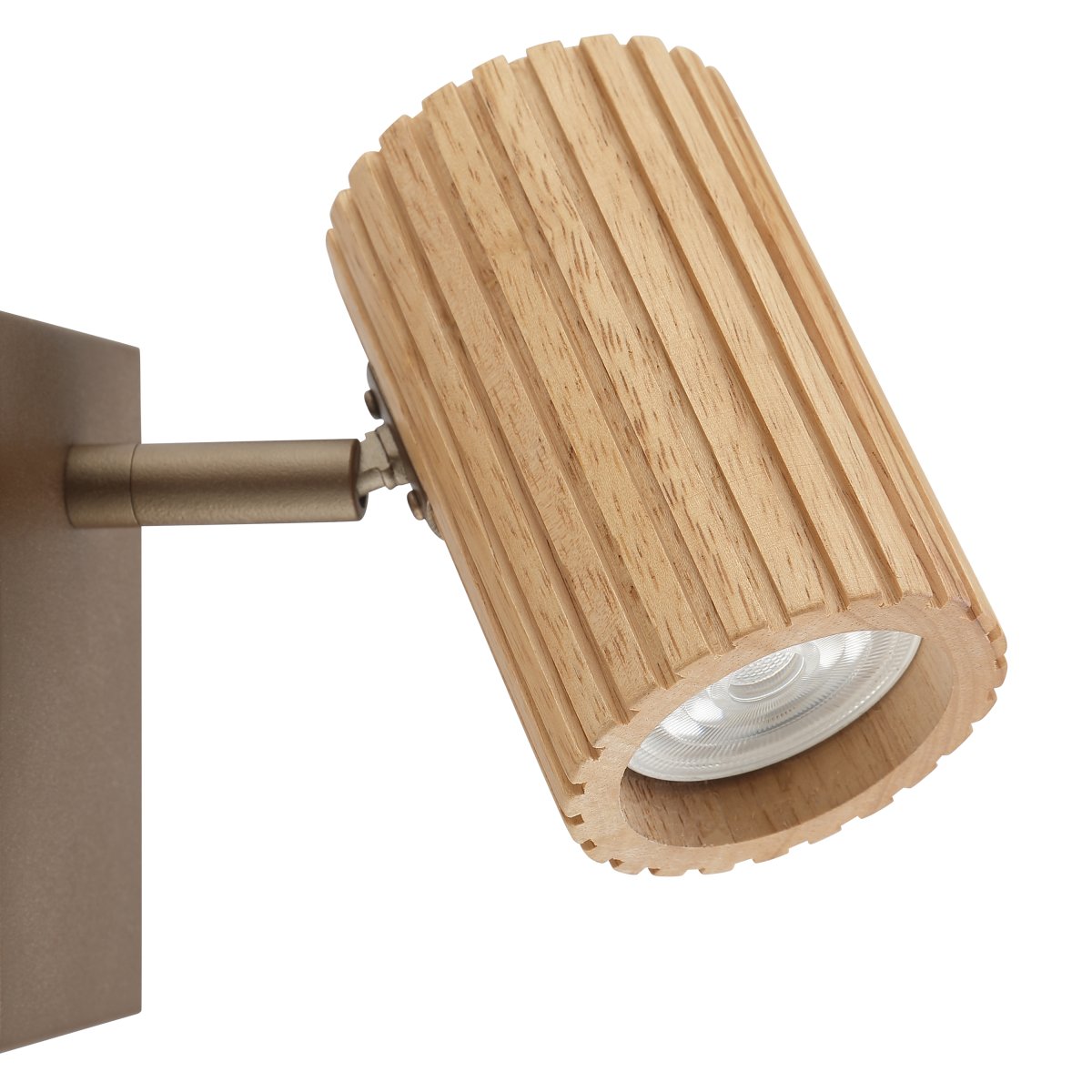 Lakewood 17cm Brun lampe de lecture De Brilliant - Sa t&ecirc;te orientable permet de diriger la lumi&egrave;re facilement, en l'inclinant vers le haut, le bas et sur les c&ocirc;t&eacute;s.