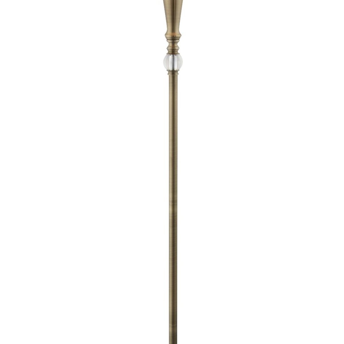 Oscar Laiton antique lampadaire De Searchlight - Avec sa finition en laiton antique et son bel abat-jour inspiré du lin, il crée une lumière chaleureuse et douce qui contribue à une atmosphère accueillante.