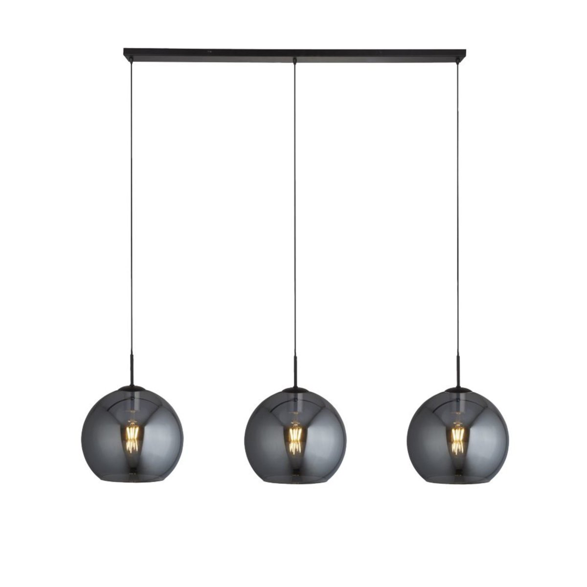 Amsterdam 146cm Noir suspension De Searchlight - La lampe est réglable et dimmable, ce qui en fait un ajout parfait à une cuisine ou une salle à manger moderne.