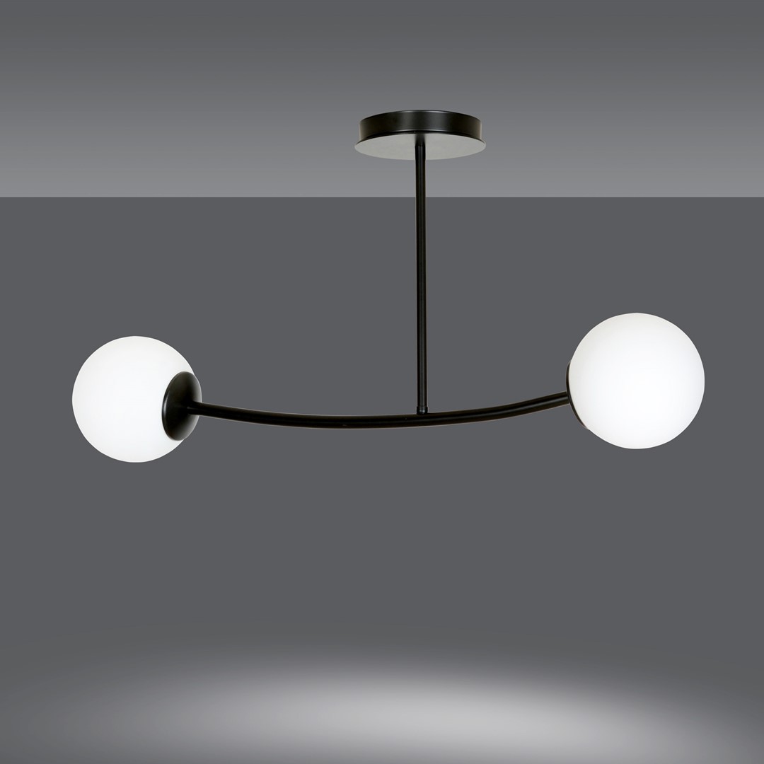 Halldor 80cm Noir plafonnier De Emibig Lighting - Halldor est une s&eacute;rie de plafonniers qui compl&egrave;tent &agrave; la fois les int&eacute;rieurs modernes et classiques.