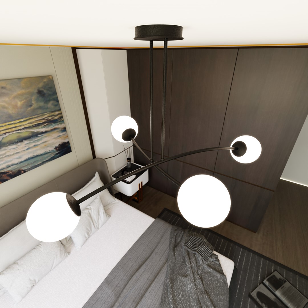 Halldor 108cm Noir suspension De Emibig Lighting - Halldor est une s&eacute;rie de plafonniers qui compl&egrave;tent &agrave; la fois les int&eacute;rieurs modernes et classiques.