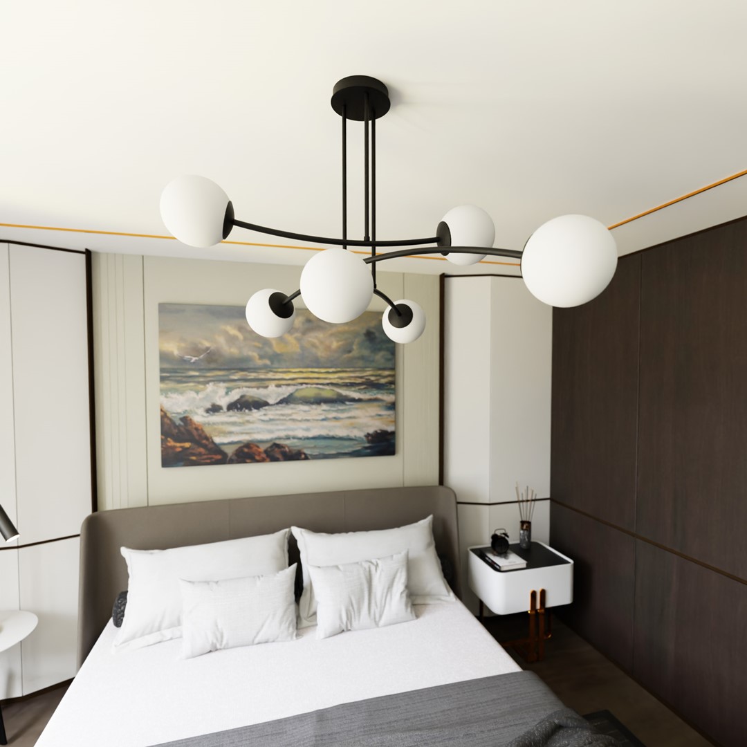 Halldor Ø108 Noir suspension De Emibig Lighting - Halldor est une s&eacute;rie de plafonniers qui compl&egrave;tent &agrave; la fois les int&eacute;rieurs modernes et classiques.