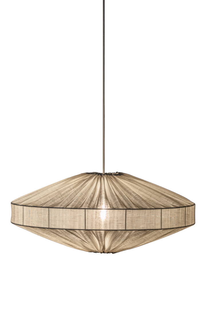 Alba Rayure Abat-Jour S/Suspension Ø58 Blanc suspension De Alde & Lind - L'élégante rayure du tissu confère à l'abat-jour Alba un style sophistiqué et élégant.