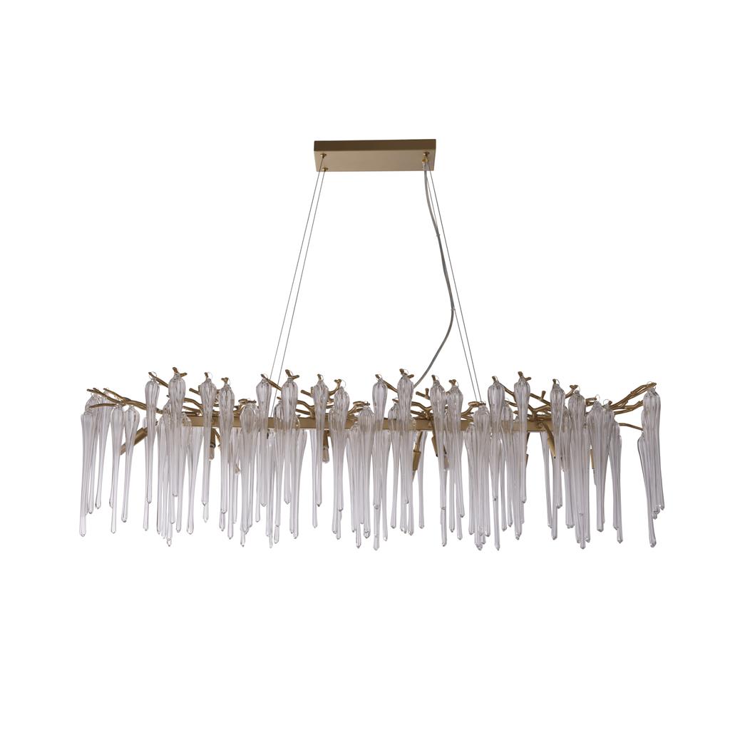 Heritage 117cm Or cristal De Searchlight - Les éléments en verre, longs et fins, créent un effet scintillant et vibrant qui confère à la pièce dynamisme et raffinement.