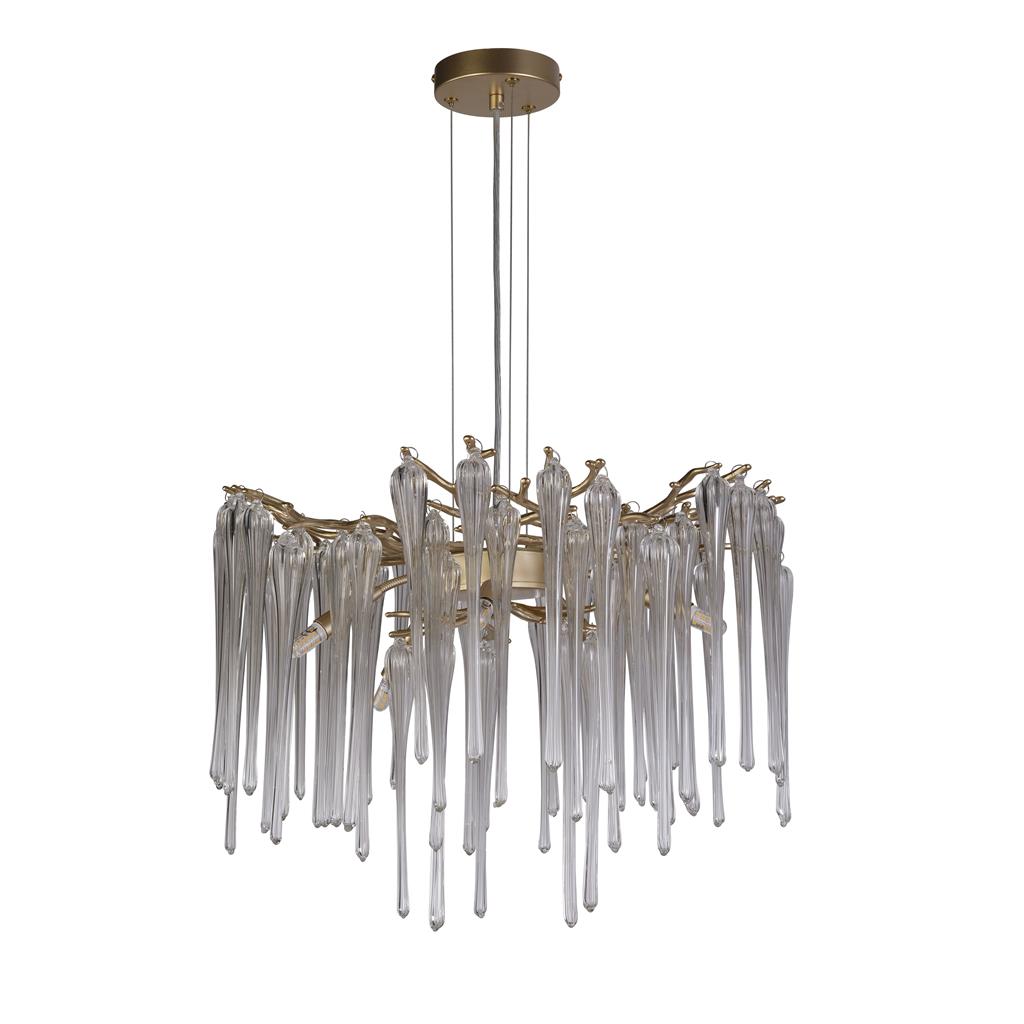 Heritage Ø50 Or cristal De Searchlight - Les &eacute;l&eacute;ments en verre, longs et fins, cr&eacute;ent une lumi&egrave;re vibrante et chatoyante qui conf&egrave;re &agrave; la pi&egrave;ce dynamisme et raffinement.