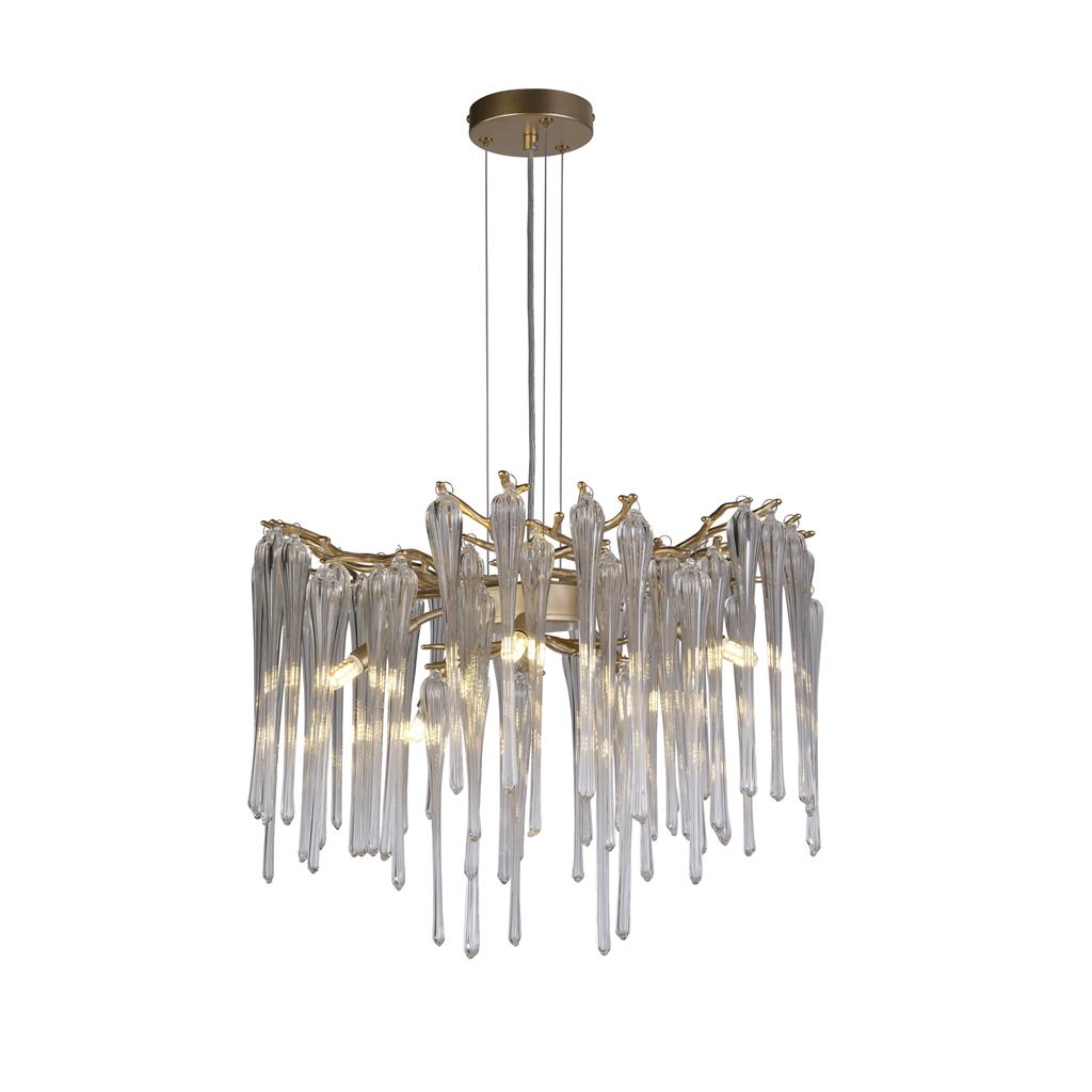 Heritage Ø50 Or cristal De Searchlight - Les &eacute;l&eacute;ments en verre, longs et fins, cr&eacute;ent une lumi&egrave;re vibrante et chatoyante qui conf&egrave;re &agrave; la pi&egrave;ce dynamisme et raffinement.