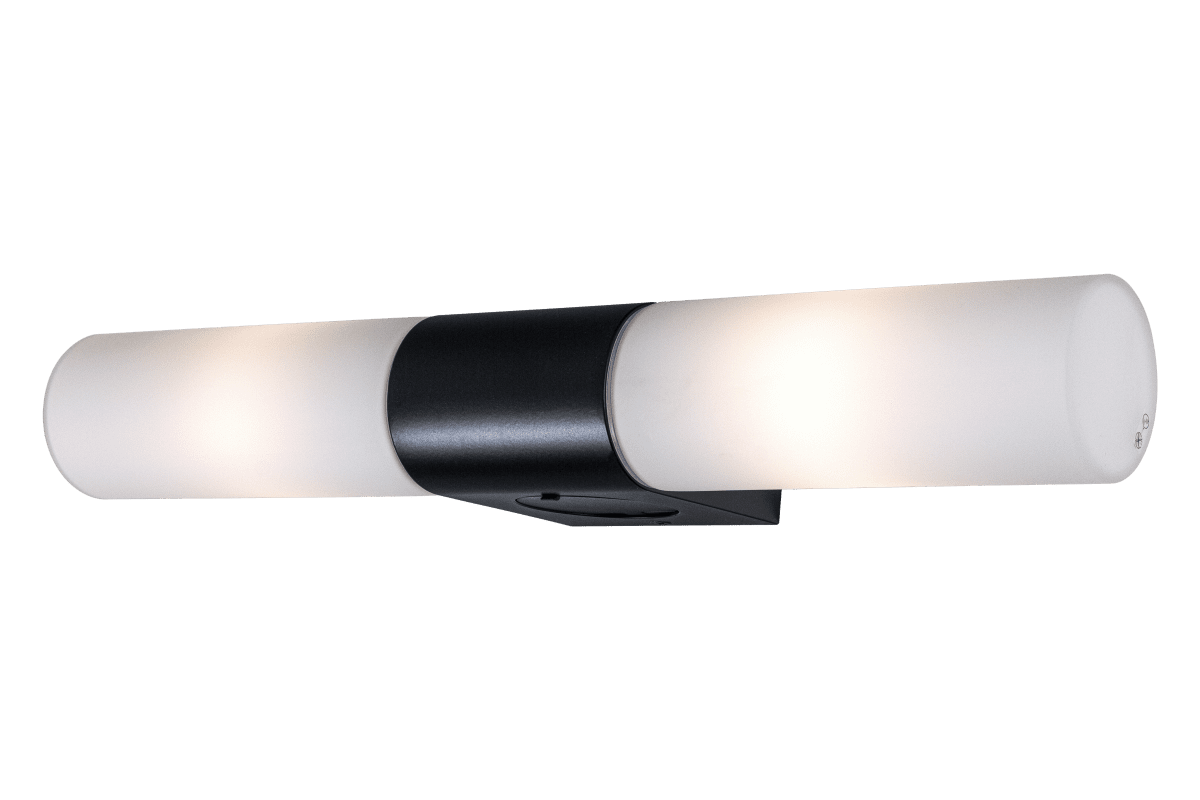 Cosenza 44cm Noir lampe de salle de bain De Aneta Lighting - L'applique murale double COSENZA est une solution d'éclairage moderne et fonctionnelle pour les salles de bains et les pièces humides.