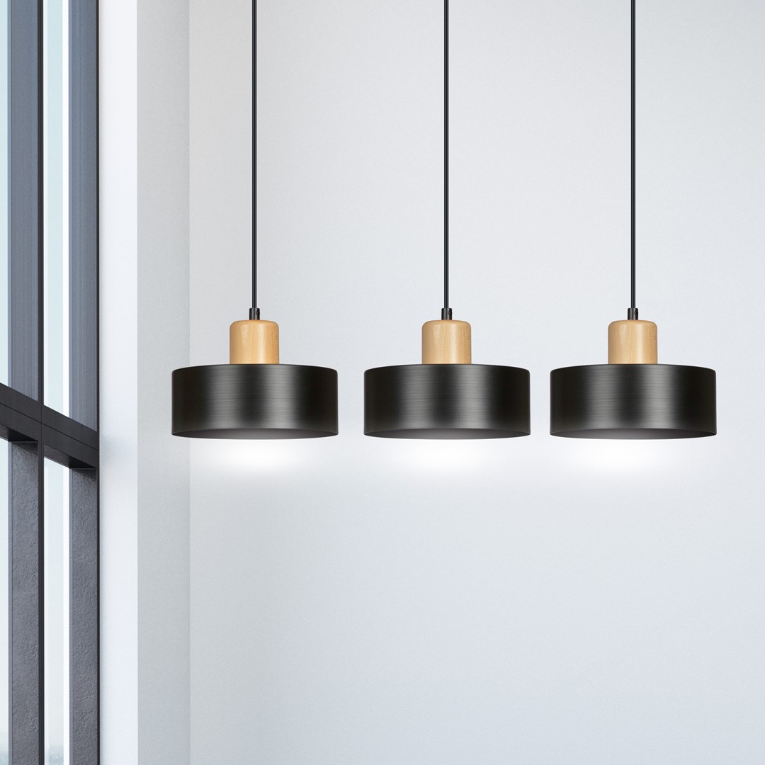 Torin 80cm Noir suspension De Emibig Lighting - Torin est une s&eacute;rie de plafonniers modernes avec une forme simple et un design &eacute;l&eacute;gant &ndash; un mod&egrave;le qui s'int&egrave;gre dans presque tous les int&eacute;rieurs.