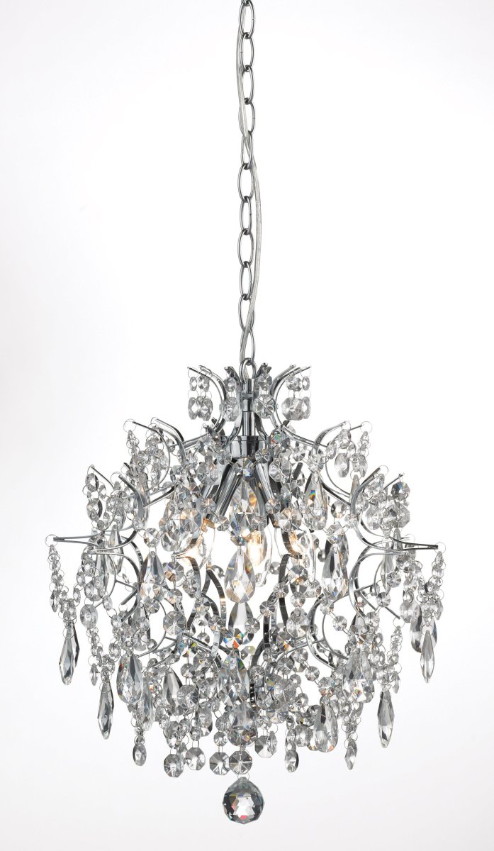 Häringe Ø40 Chrome cristal De Markslöjd - Il s'agit d'un élégant lustre en cristal avec de beaux prismes taillés à la machine et un cadre en métal chromé.