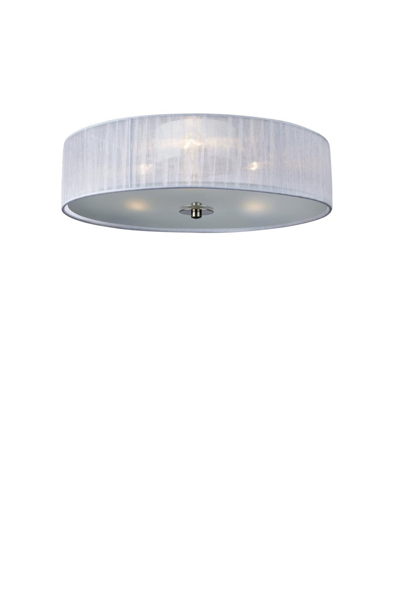 Byske Ø40 Blanc plafonnier De Markslöjd - Ruban en organza blanc avec un abat-jour en verre d&eacute;poli qui laisse entrer une agr&eacute;able lumi&egrave;re ambiante.