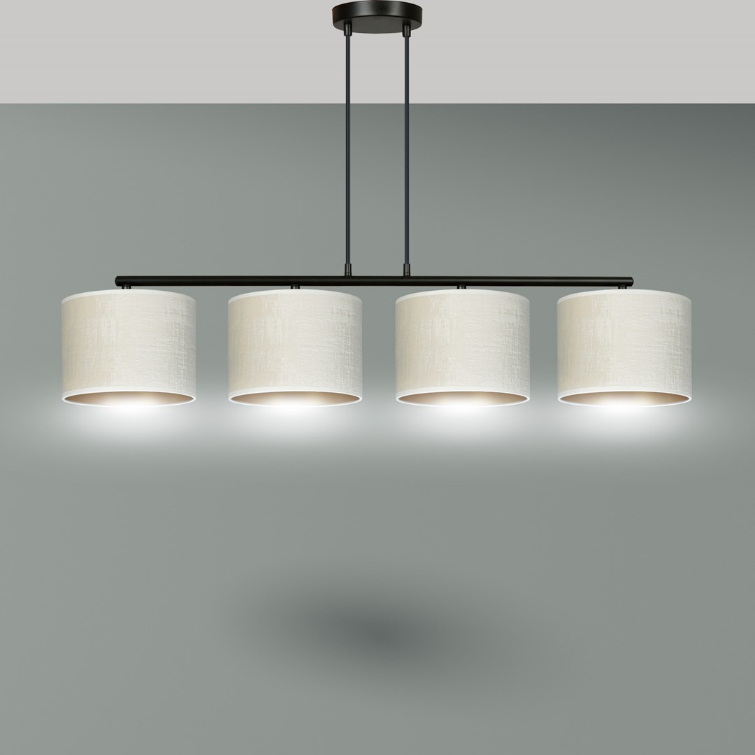 Hilde 100cm Beige suspension De Emibig Lighting - La construction simple et la palette de couleurs &eacute;l&eacute;gante font de Hilde un choix polyvalent qui s'int&egrave;gre dans de nombreuses pi&egrave;ces et styles diff&eacute;rents.