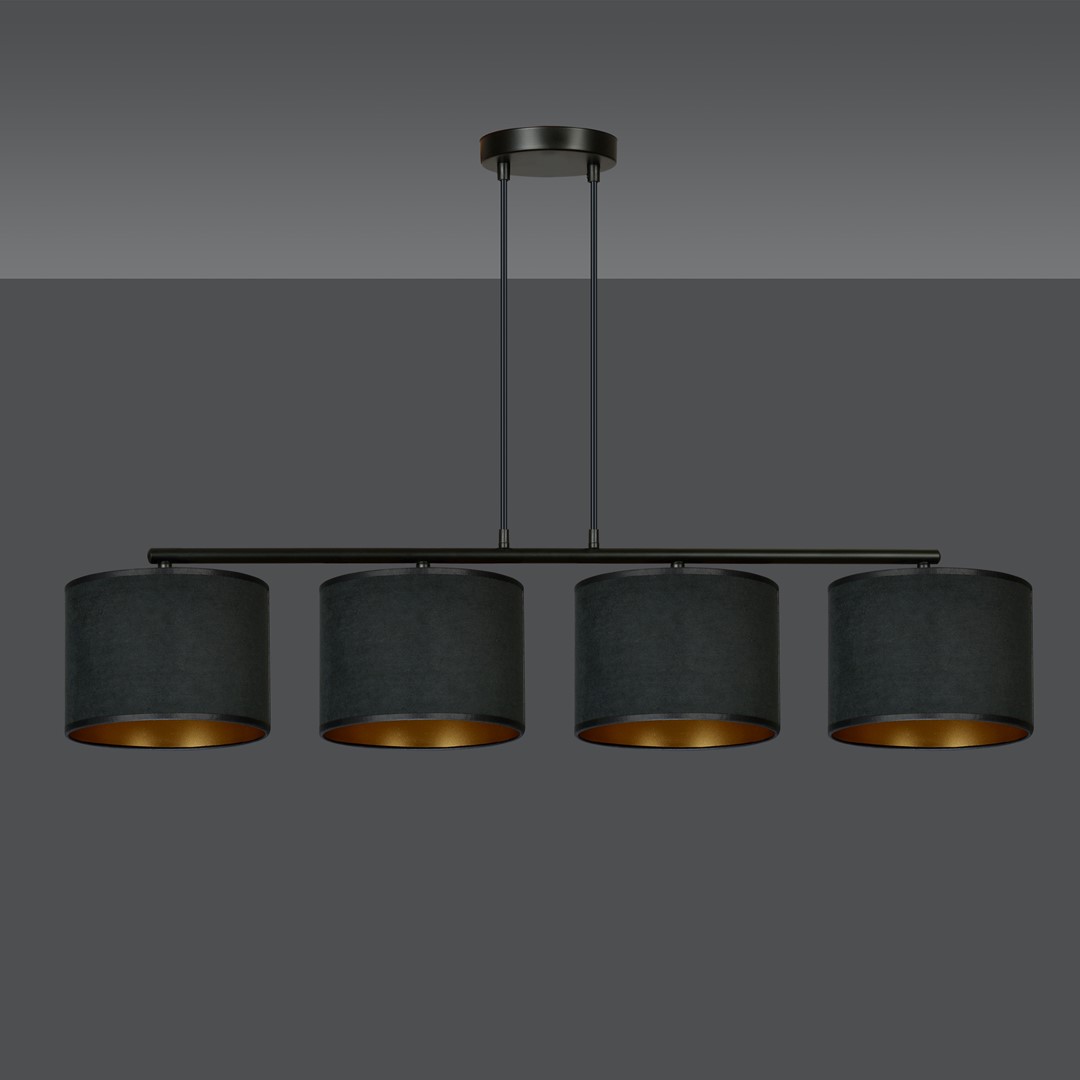 Hilde 100cm Noir suspension De Emibig Lighting - La construction simple et la palette de couleurs &eacute;l&eacute;gante font de Hilde un choix polyvalent qui s'int&egrave;gre dans de nombreuses pi&egrave;ces et styles diff&eacute;rents.
