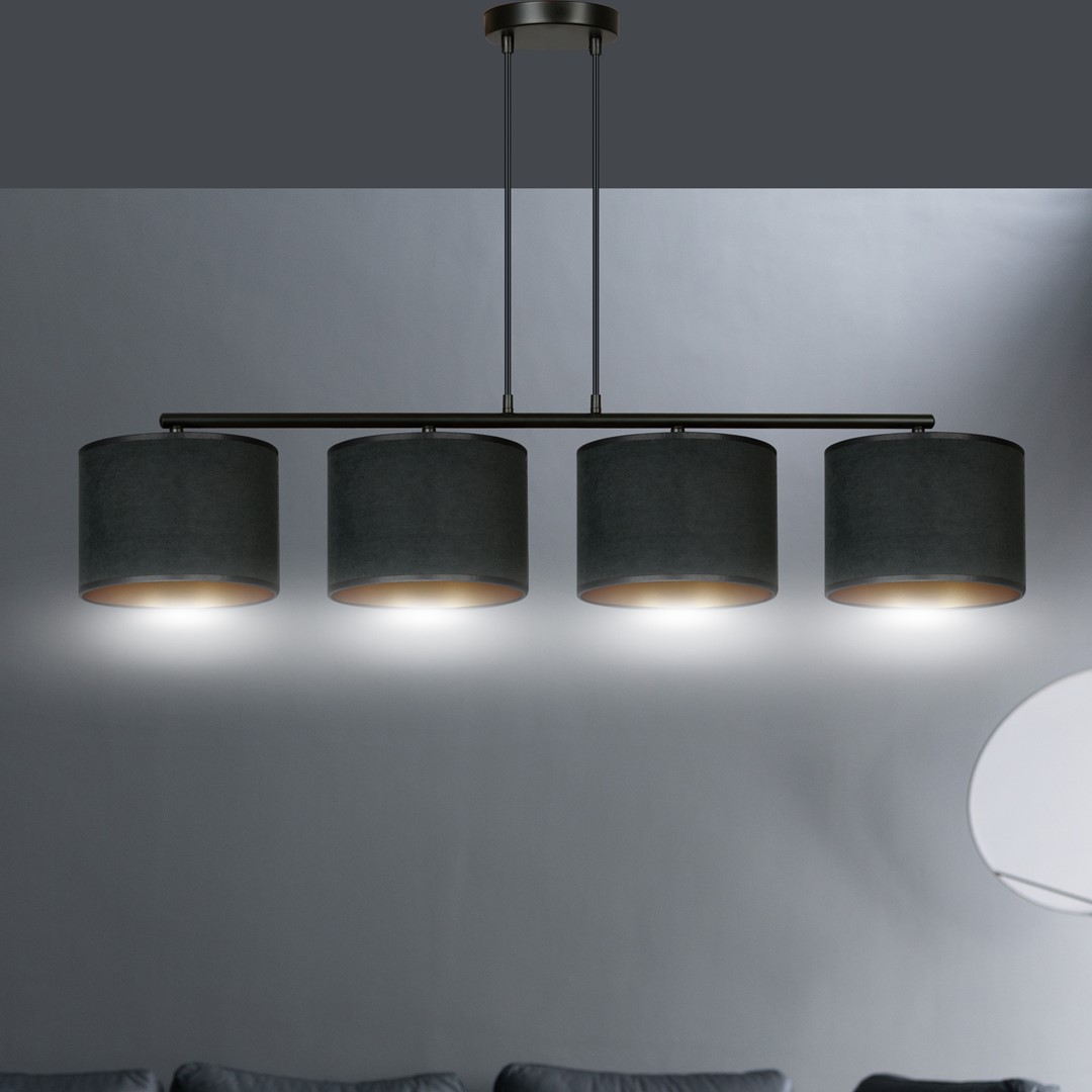 Hilde 100cm Noir suspension De Emibig Lighting - La construction simple et la palette de couleurs &eacute;l&eacute;gante font de Hilde un choix polyvalent qui s'int&egrave;gre dans de nombreuses pi&egrave;ces et styles diff&eacute;rents.