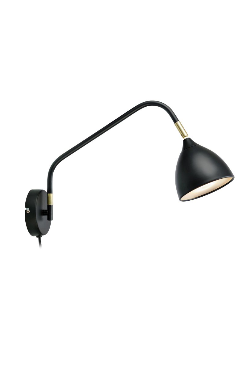Valencia 45cm Noir applique murale De Markslöjd - Valencia est une applique murale élégante qui est parfaite comme lampe de lecture à côté du canapé ou du lit.