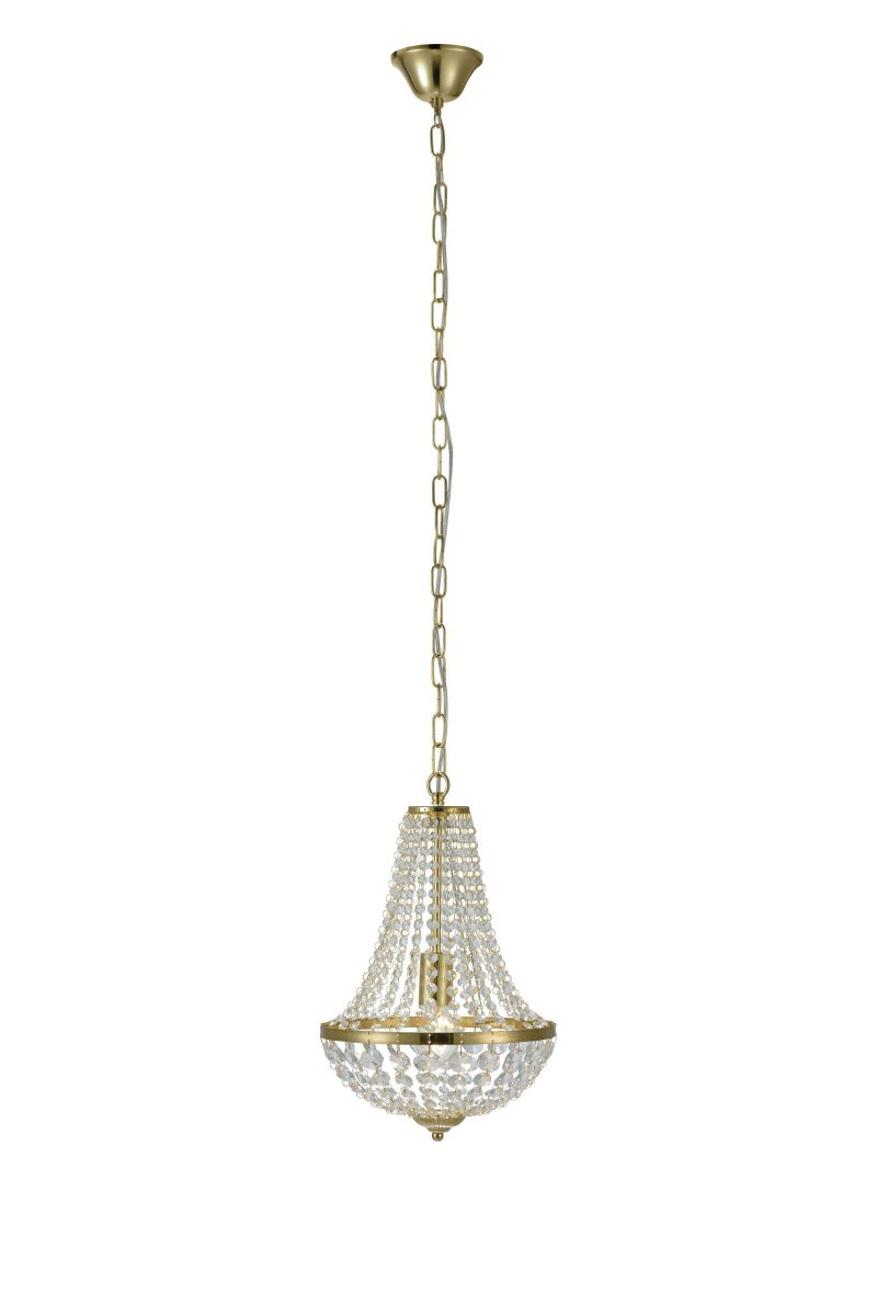 Gränsö Ø30 Laiton cristal De Markslöjd - Ce lustre élégant a un design intemporel et présente des prismes transparents qui diffusent magnifiquement la lumière, créant une sensation de luxe au-dessus de la table à manger ou dans le salon.