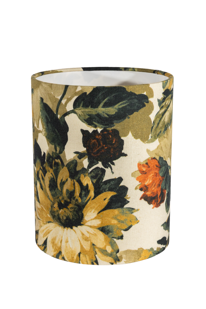 Lampshade Cylinder Sunflower Ø22 Multicolore De Alde & Lind - Sa forme droite lui permet de s'associer facilement à différents types de pieds de lampe et de s'intégrer aussi bien dans un intérieur rétro que moderne.