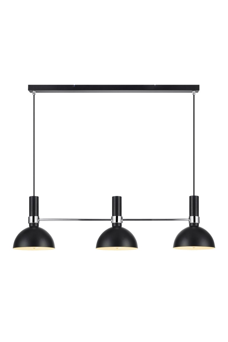 Larry 100cm Noir suspension De Markslöjd - Le plafonnier Larry à trois abat-jour est un classique au design moderne, parfait pour la table de cuisine ou l'îlot de cuisine.