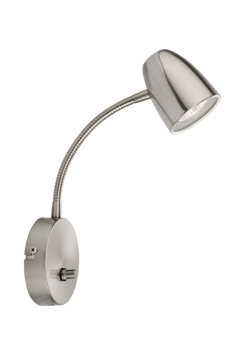 Sandnes Acier lampe de lecture De Aneta Lighting - Sandnes est la lampe de chevet parfaite, qui peut être facilement réglée dans les deux sens à l'aide d'une articulation flexible et la luminosité peut être réglée à l'aide de son variateur.