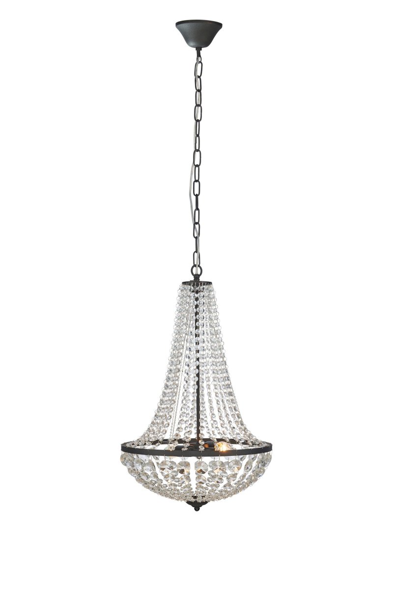 Gränsö Ø40 Noir cristal De Markslöjd - Gränsö, présenté ici en noir élégant et orné de magnifiques cristaux, est un ajout élégant à tout salon, couloir ou salle à manger.