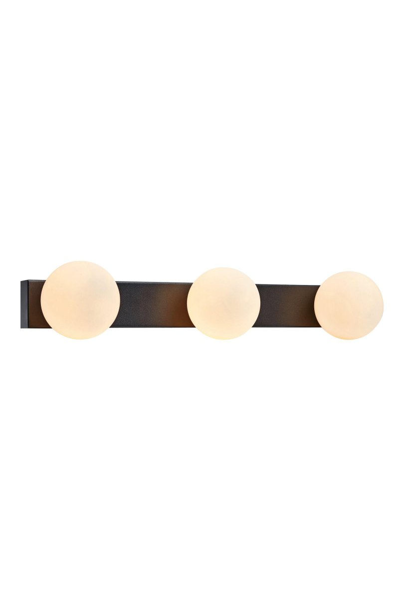 Mini 50cm Noir lampe de salle de bain De Markslöjd - Le cadre noir cr&eacute;e un contraste &eacute;l&eacute;gant avec les ampoules &agrave; lumi&egrave;re douce, ce qui rend la lampe parfaite pour les salles de bains, les couloirs ou les chambres.