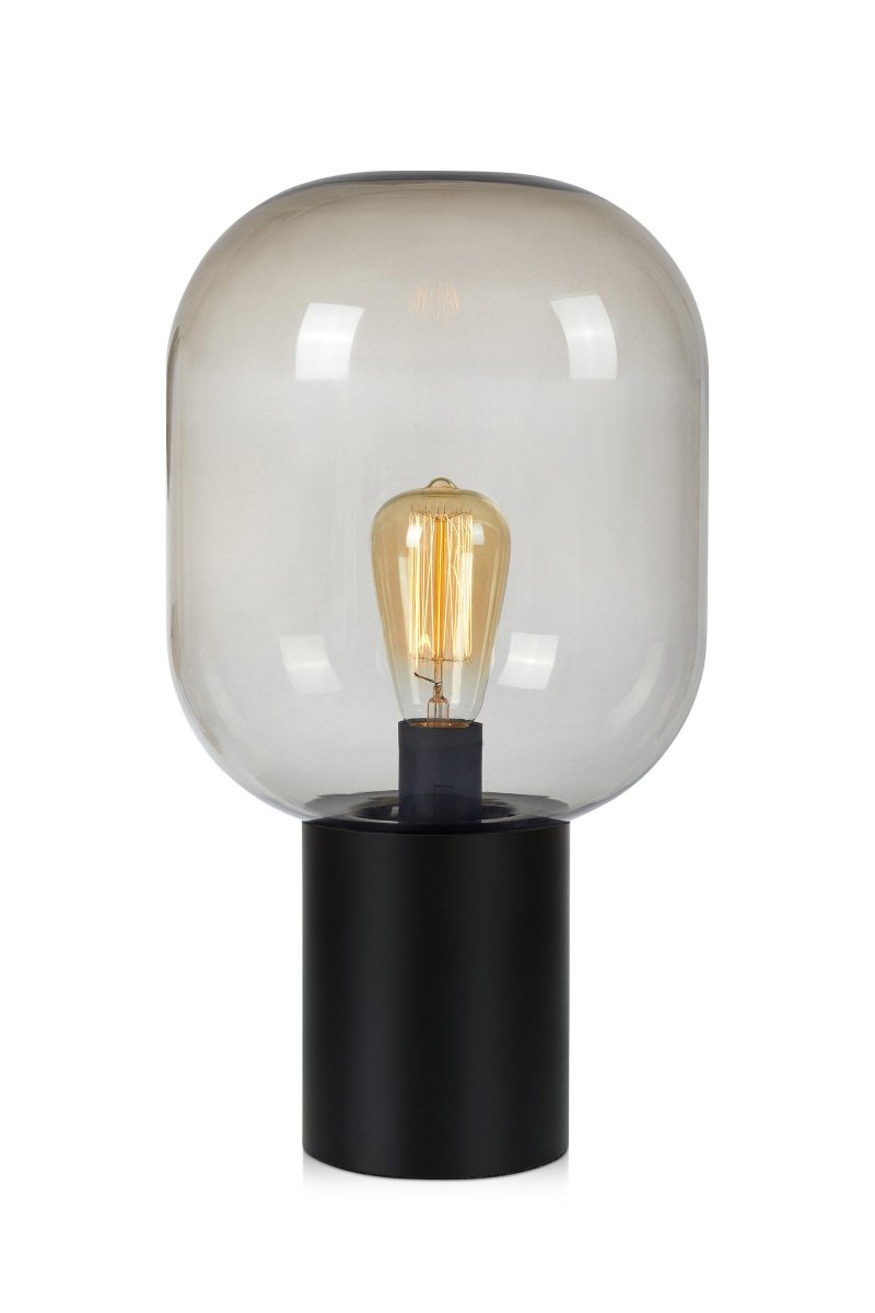 Brooklyn 44cm Noir/Fumé lampe de table De Markslöjd - La lampe de table Brooklyn est une pièce maîtresse moderne et saisissante qui apporte une touche d'élégance à n'importe quelle pièce.