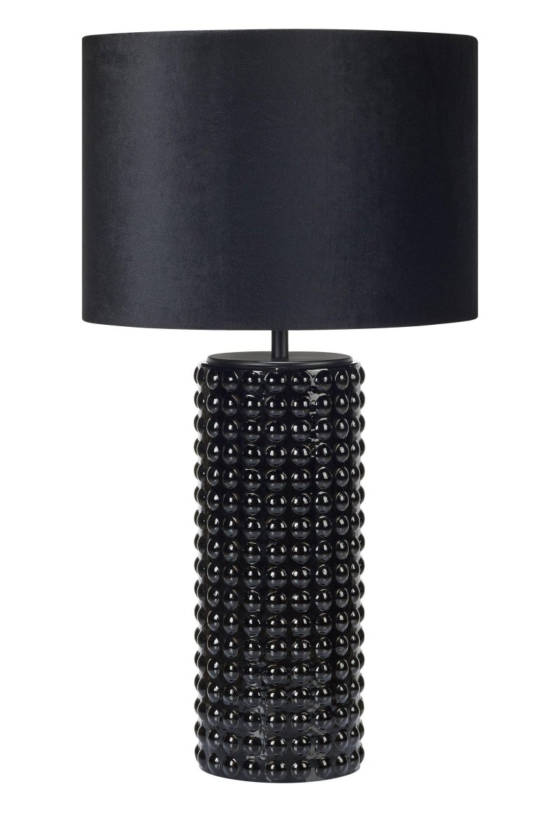 Proud 65cm Noir lampe de table De Markslöjd - L'élégante lampe de table Proud, avec sa haute base en verre nacré et son élégant abat-jour en textile, est un véritable atout dans la décoration intérieure.