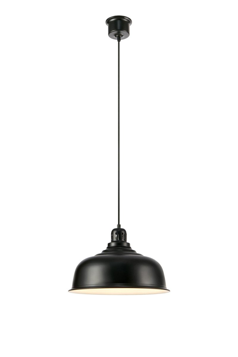 Port Ø37 Noir suspension De Markslöjd - Avec un diam&egrave;tre de 38 cm et un int&eacute;rieur blanc, il diffuse une belle lumi&egrave;re.