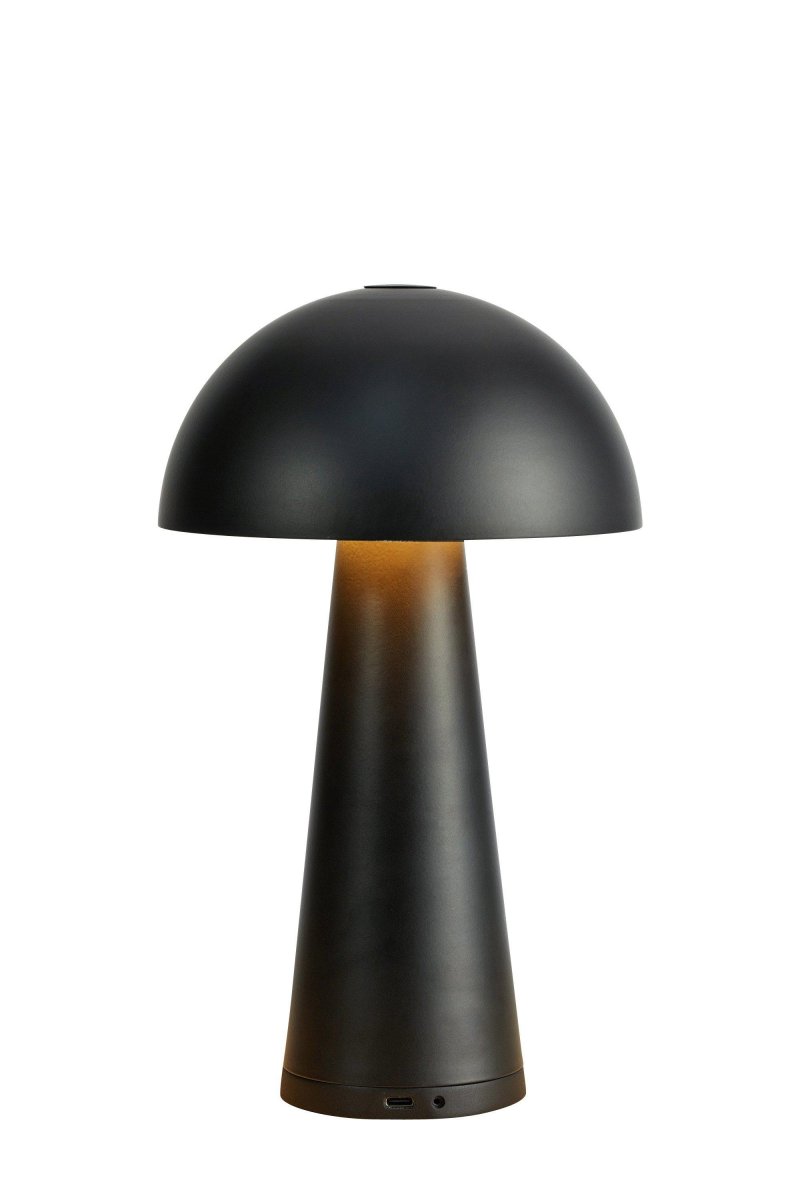 Fungi 26cm Noir portable De Markslöjd - Fungi est une lampe de table élégante et portable en métal noir mat, conçue pour une utilisation intérieure et extérieure.