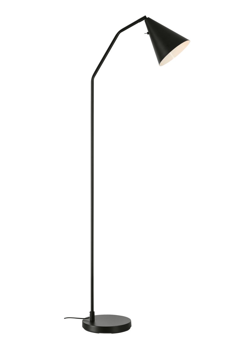 Funil Noir lampadaire De Markslöjd - Un interrupteur discret, situé à l'arrière de l'abat-jour, permet de régler l'intensité de l'éclairage LED intégré sur trois niveaux.
