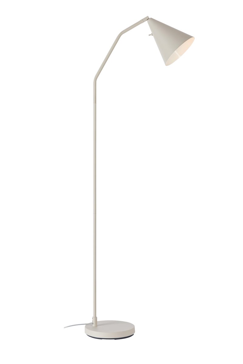 Funil Beige lampadaire De Markslöjd - Un interrupteur discret, intégré à l'arrière de l'abat-jour, permet de régler l'intensité lumineuse de l'éclairage LED intégré sur trois niveaux.