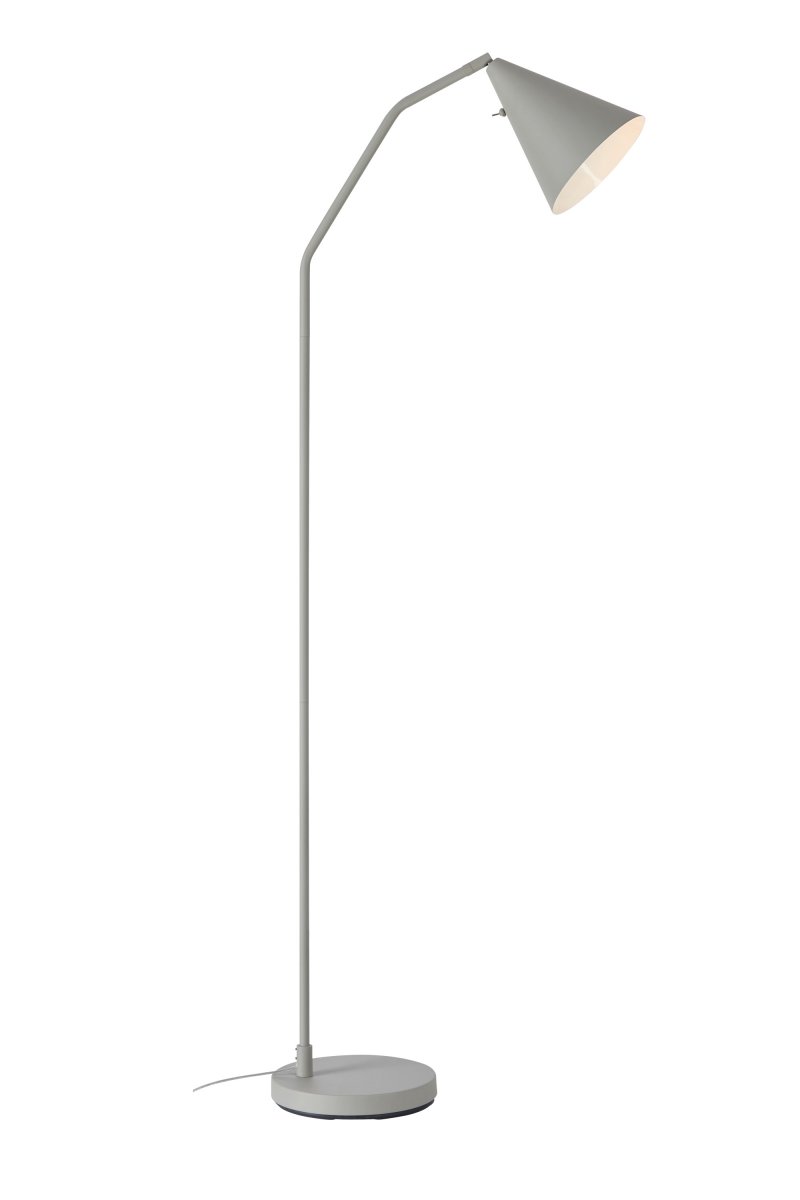 Funil Gris lampadaire De Markslöjd - Un interrupteur discret, intégré à l'arrière de l'abat-jour, permet de régler l'intensité lumineuse de l'éclairage LED intégré sur trois niveaux.