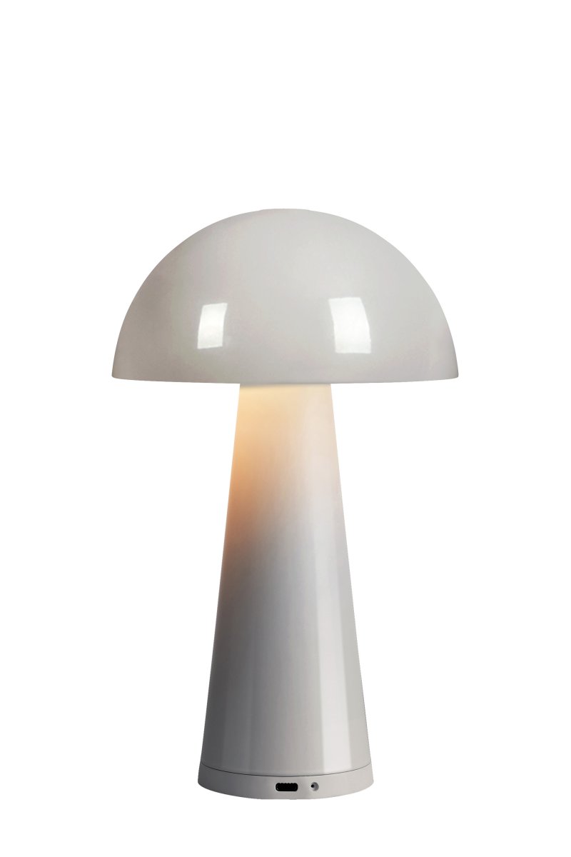 Fungi 27cm Greige portable De Markslöjd - Pour une dur&eacute;e de vie optimale, il est conseill&eacute; de ranger la lampe &agrave; l'int&eacute;rieur.