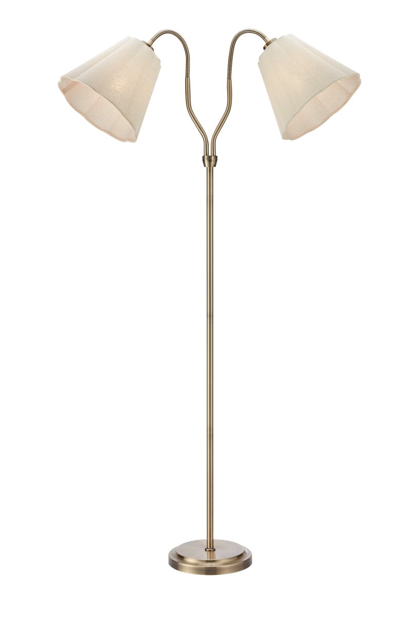 Veya 2 Laiton antique lampadaire De Markslöjd - Le lampadaire est fourni avec un c&acirc;ble transparent de 2 m&egrave;tres et une prise secteur.