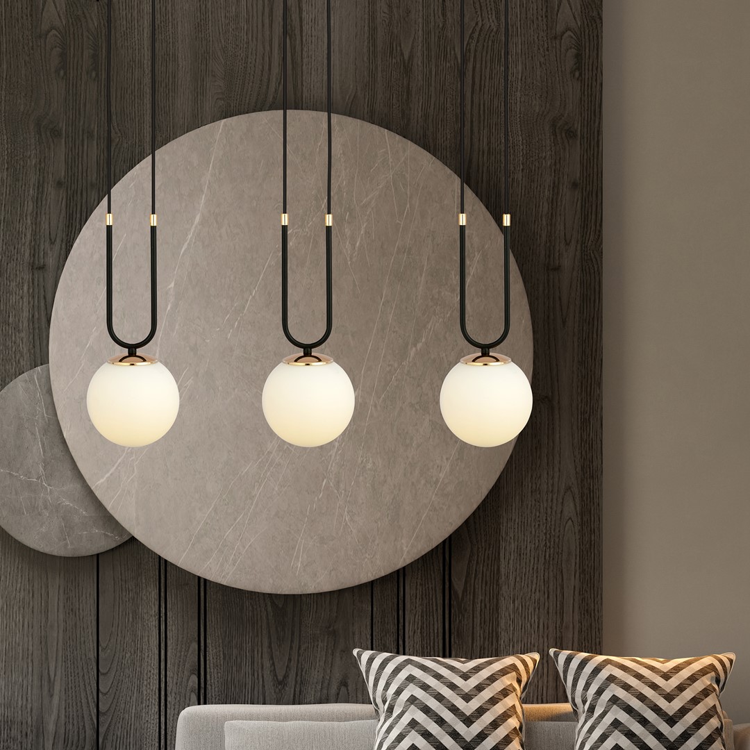 Glam 70cm Noir suspension De Emibig Lighting - Ils conf&egrave;rent &agrave; la pi&egrave;ce une atmosph&egrave;re exclusive et atmosph&eacute;rique et rayonnent &agrave; la fois d'&eacute;l&eacute;gance et de sophistication.