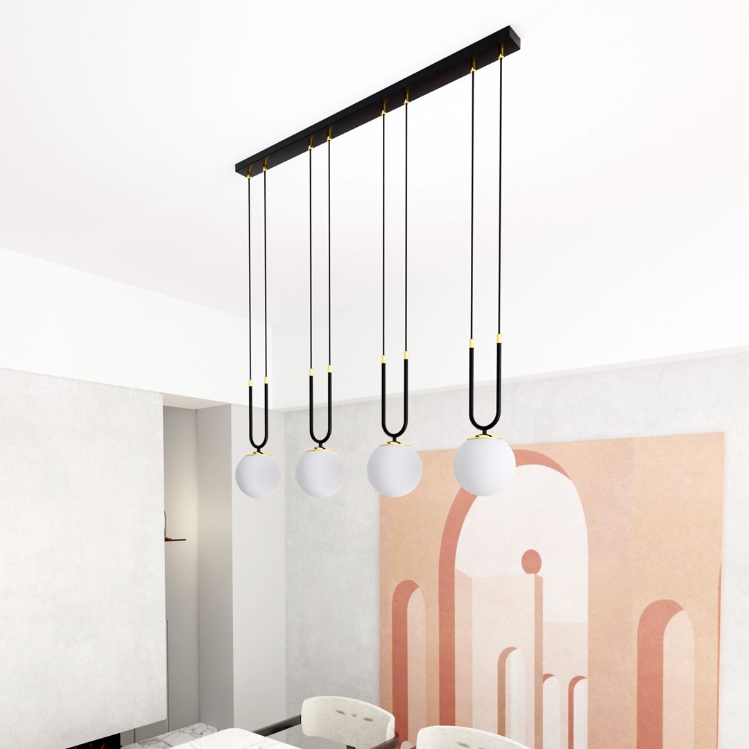 Glam 92cm Noir suspension De Emibig Lighting - Ils conf&egrave;rent &agrave; la pi&egrave;ce une atmosph&egrave;re exclusive et atmosph&eacute;rique et rayonnent &agrave; la fois d'&eacute;l&eacute;gance et de sophistication.