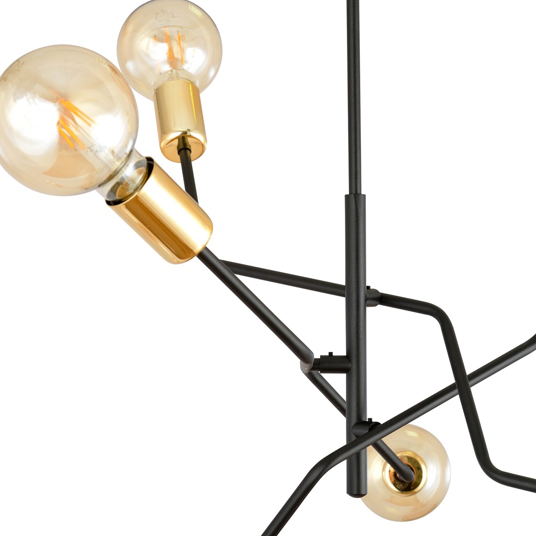 Bolt Ø66 Noir suspension De Emibig Lighting - La combinaison de couleurs classique &ndash; noir &eacute;l&eacute;gant et or intemporel &ndash; offre de grandes possibilit&eacute;s pour diff&eacute;rents styles d&rsquo;int&eacute;rieur et s&rsquo;int&egrave;gre bien dans les environnements modernes et traditionnels.