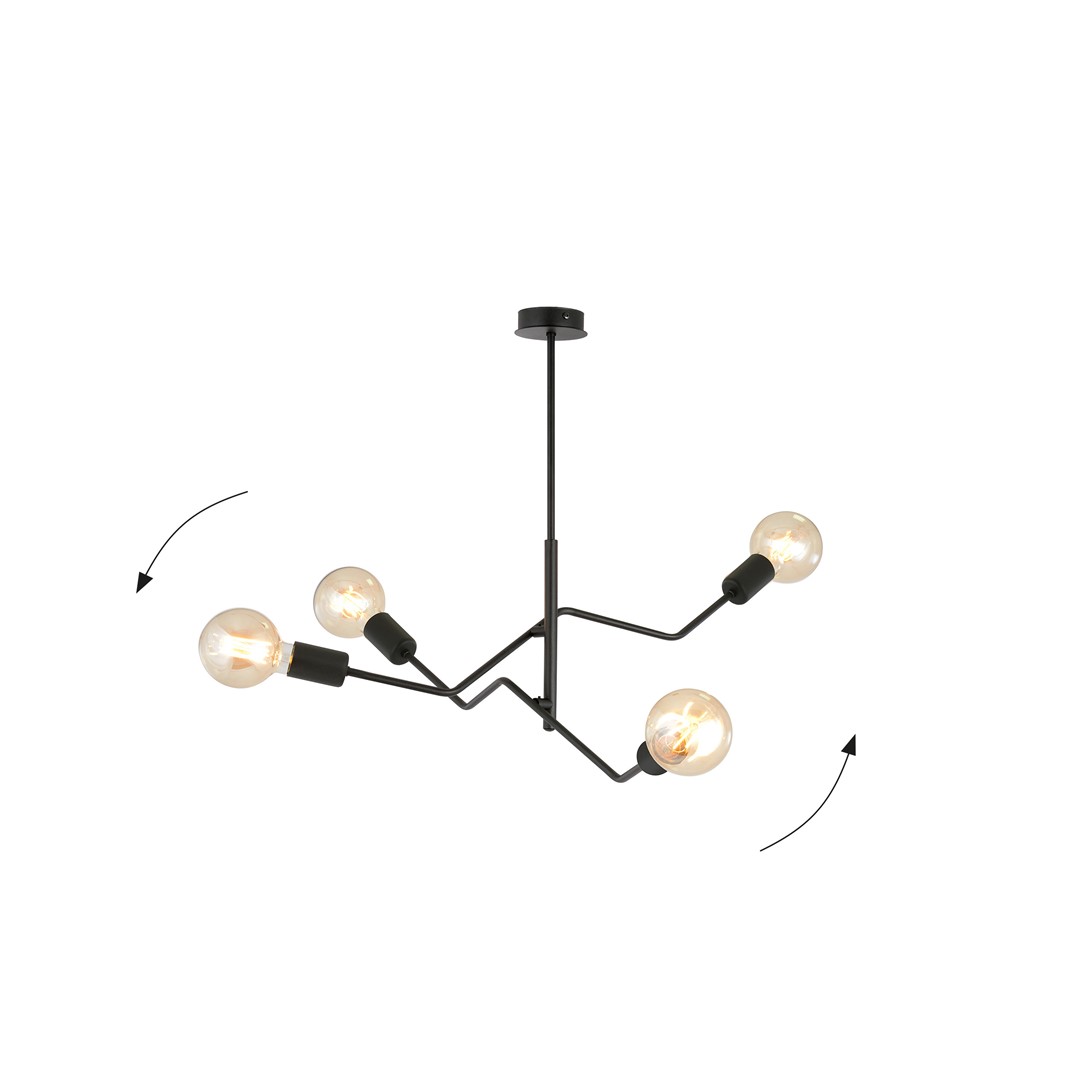 Frix 66cm Noir suspension De Emibig Lighting - La couleur noire classique et &eacute;l&eacute;gante offre de nombreuses possibilit&eacute;s de d&eacute;coration int&eacute;rieure et s'int&egrave;gre parfaitement dans les environnements modernes et traditionnels.