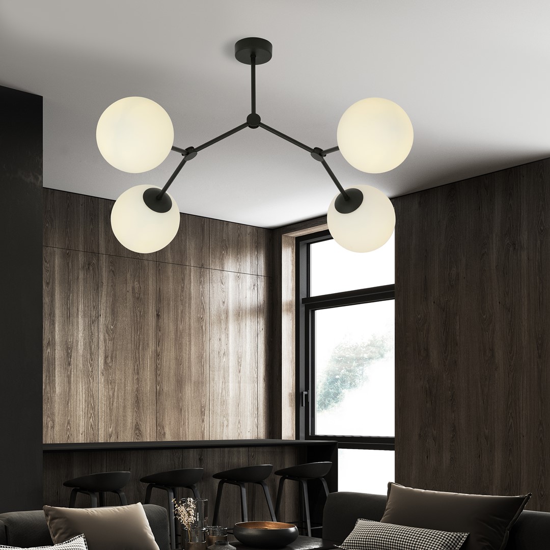 Space 80cm Blanc plafonnier De Emibig Lighting - Raum &ndash; Un plafonnier qui s'inscrit parfaitement dans la tendance &eacute;l&eacute;gante et impressionne par sa forme unique et son design caract&eacute;ristique.