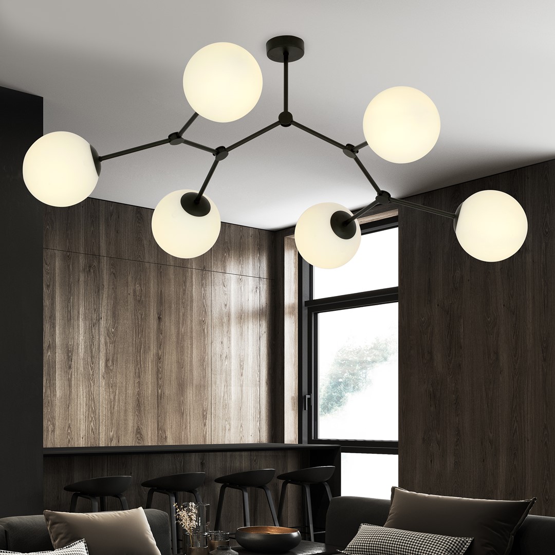 Space 108cm Blanc plafonnier De Emibig Lighting - Raum &ndash; Un plafonnier qui s'inscrit parfaitement dans la tendance &eacute;l&eacute;gante et impressionne par sa forme unique et son design caract&eacute;ristique.