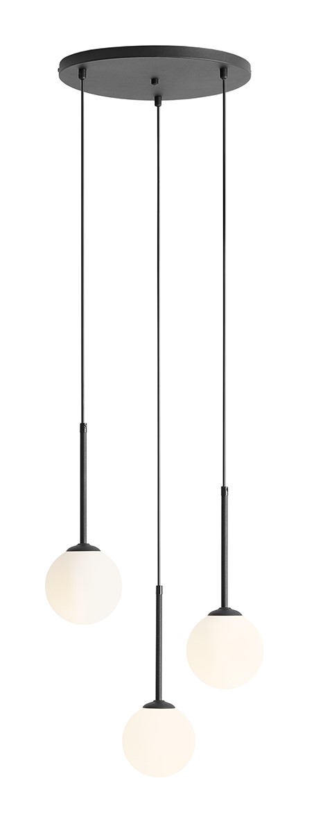 Bosso Ø44 Noir suspension De Artera - La lumière douce de la lampe crée une atmosphère chaleureuse et accueillante, tandis que les détails métalliques élégants ajoutent une touche de luxe.