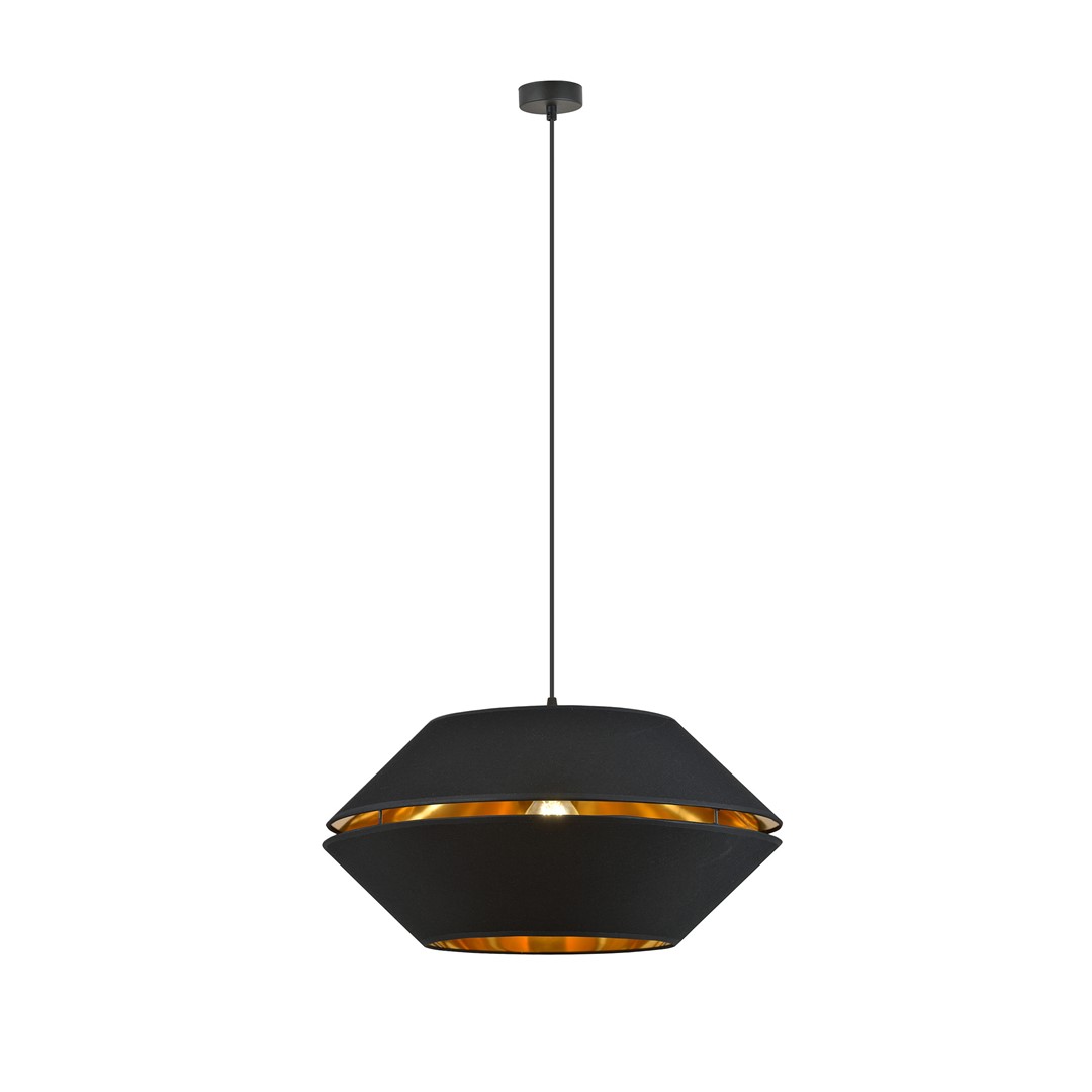 Piano Ø42 Noir suspension De Emibig Lighting - L'abat-jour unique avec un int&eacute;rieur dor&eacute; donne &agrave; la pi&egrave;ce un caract&egrave;re particulier et cr&eacute;e une atmosph&egrave;re magique de chaleur.