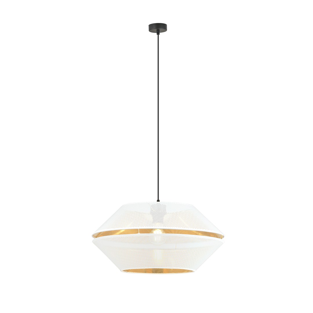 Malia Ø42 Blanc suspension De Emibig Lighting - L'abat-jour unique avec un int&eacute;rieur dor&eacute; donne &agrave; la pi&egrave;ce un caract&egrave;re distinctif et cr&eacute;e une atmosph&egrave;re magique et atmosph&eacute;rique avec chaleur.