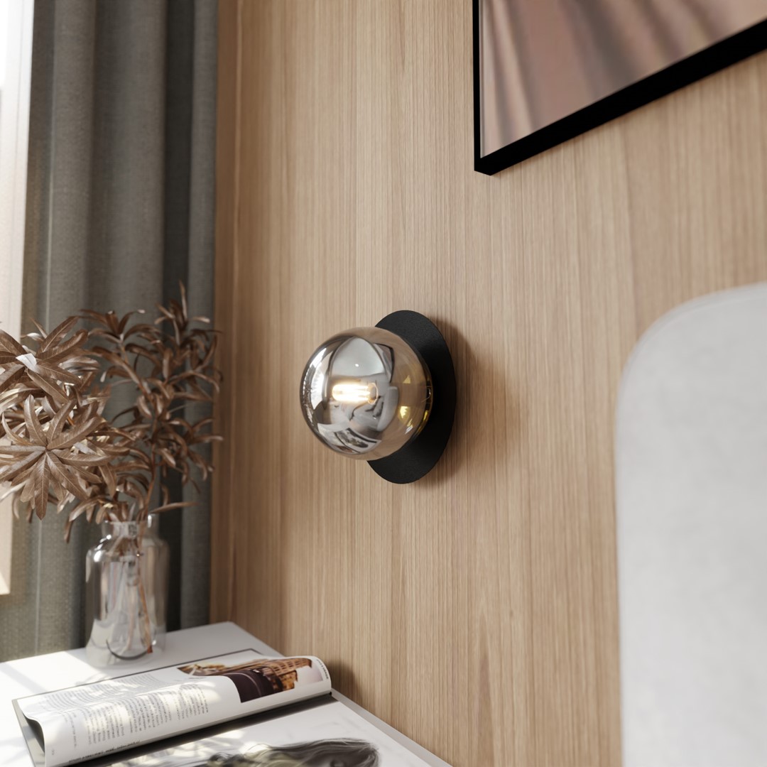 Oslo Ø20 Couleur fumée applique murale De Emibig Lighting - Sa force r&eacute;side dans sa forme extr&ecirc;mement durable, son expression m&eacute;tallique froide, ses surfaces lisses et sa palette de couleurs uniforme &ndash; une combinaison qui pla&icirc;t &agrave; ceux qui appr&eacute;cient l'ordre, la simplicit&eacute; et les formes harmonieuses.