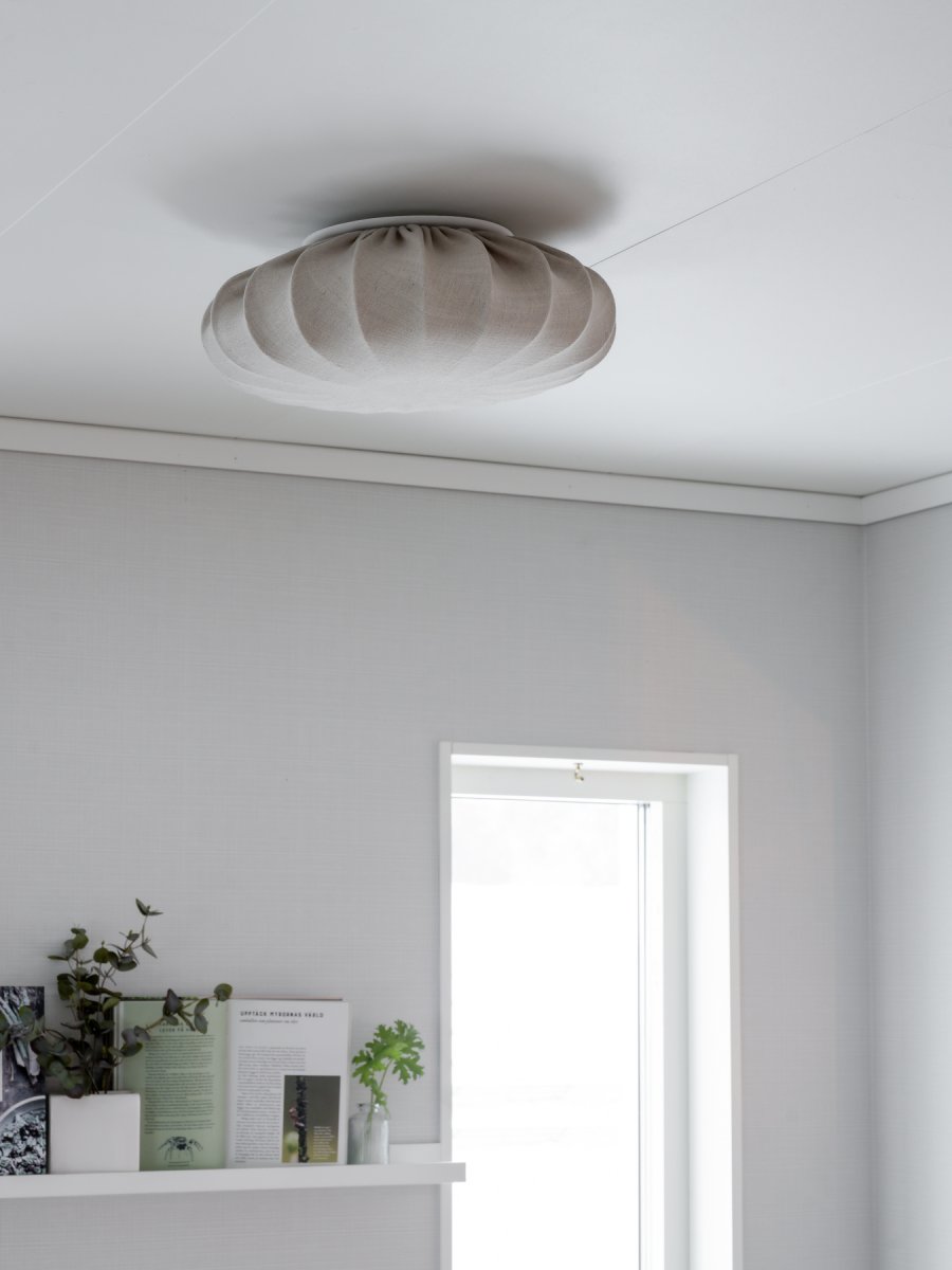 Florenzo Ø70 Gris plafonnier De PR Home - Plafond i linnetyg med vacker struktur.